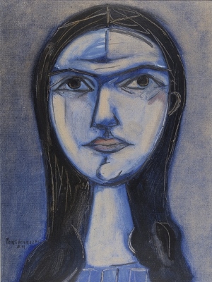 A picture of a painting titled "Woman" by René Portocarrero